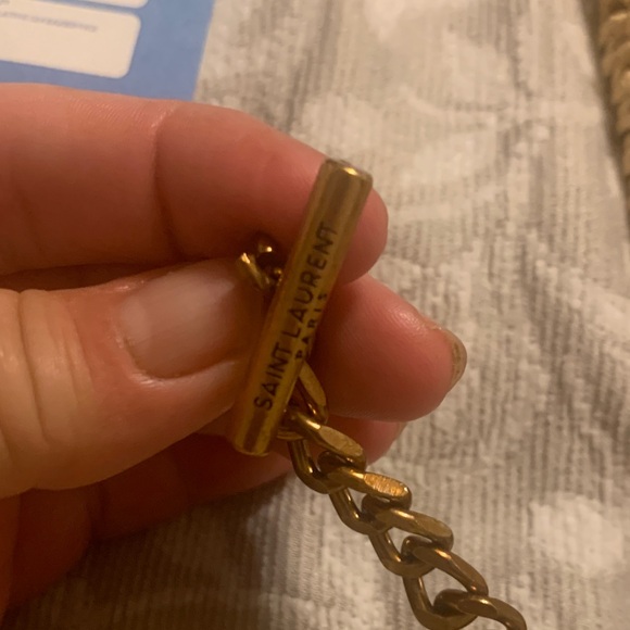 Saint Laurent Raffia Tote in Tan with Gold YSL Emblem - Picture 8 of 11